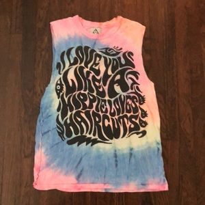 UNIF Muted Rainbow Tie dye Tank✨